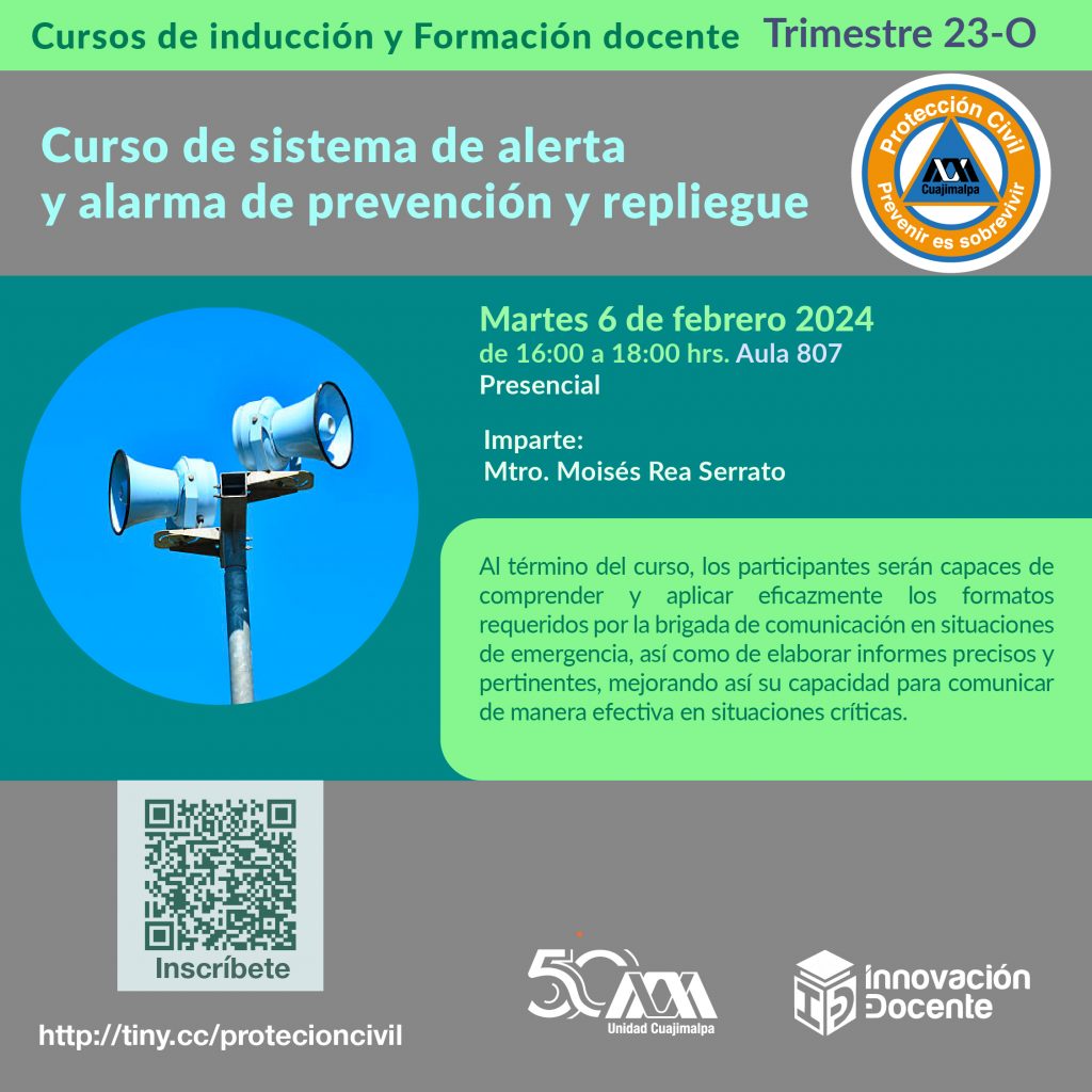 Curso de sistema de alerta y alarma de prevención y repliegue